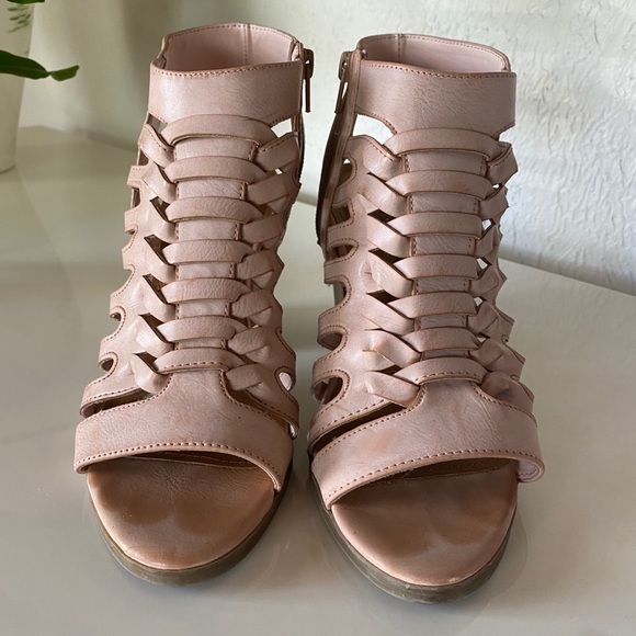 Rampage chunky heel open toe bootiesFREE SHIP - Picture 5 of 10